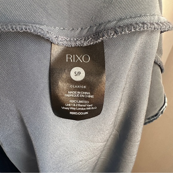 RIXO London Clarice Velvet Lace Trim Maxi Dress in Steel Blue - Picture 13 of 14